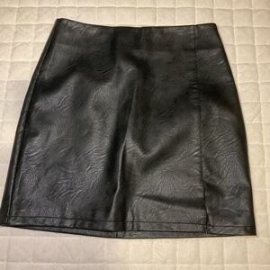 Topshop Black Faux Leather Mini Skirt